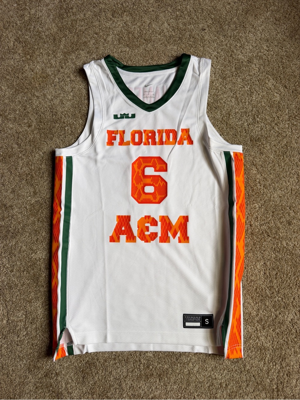 Nike x LeBron James Florida A&M Rattlers Basketball Jersey NWT Size Small